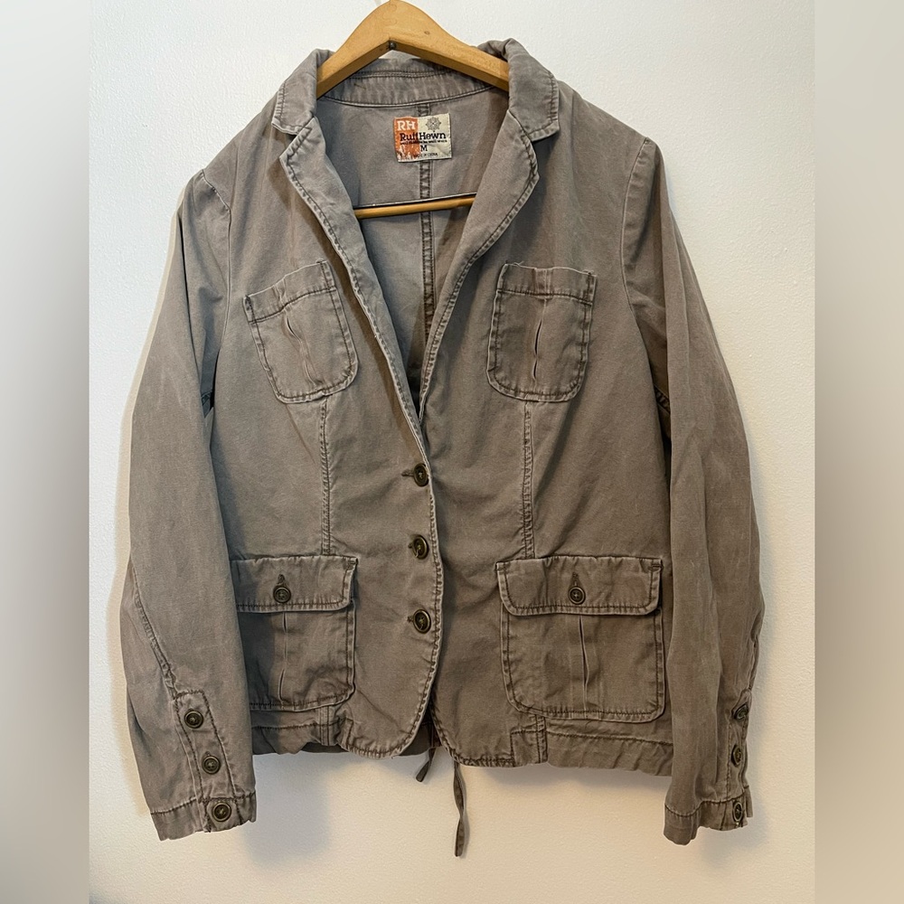 Ruff Hewn Gray Utility Blazer Jacket - M - Utility / Gorpcore / Grunge